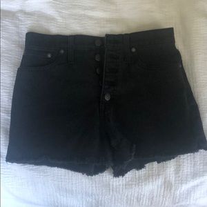 Madewell HW Black Shorts